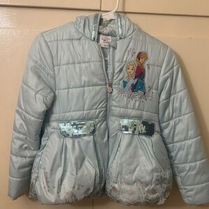 Disney Frozen Light Blue Puffer Jacket for Kids